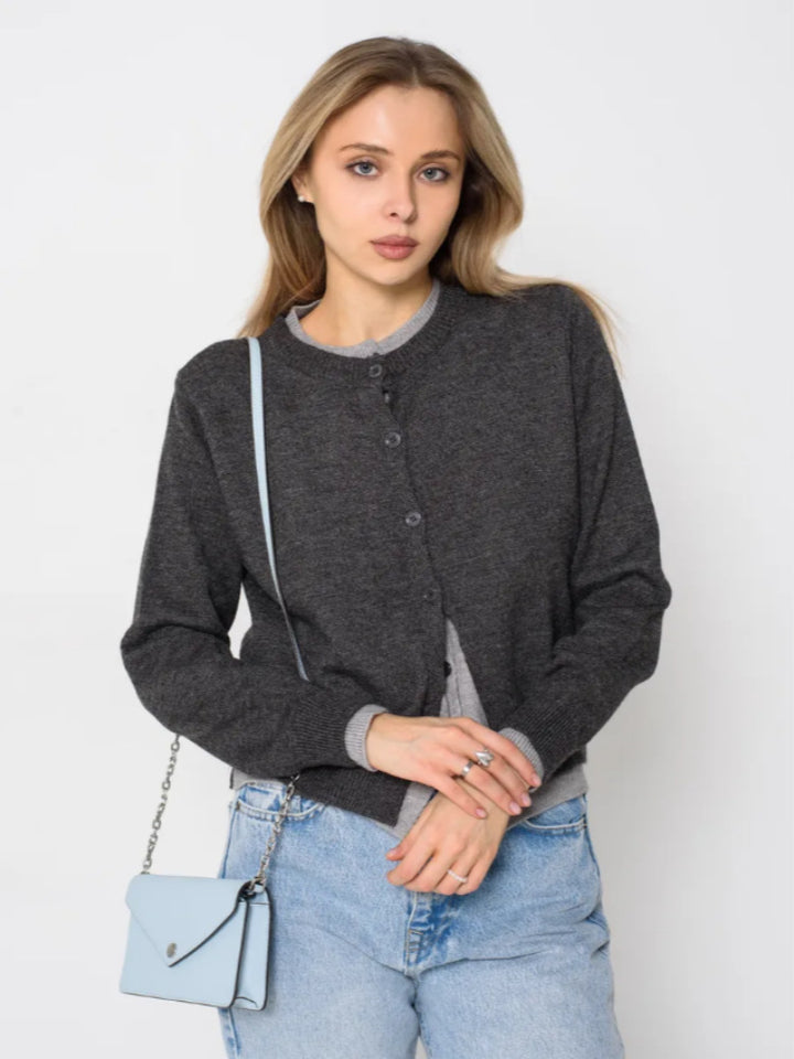 Damen Eleganter Cardigan mit Knopfdetails Drune