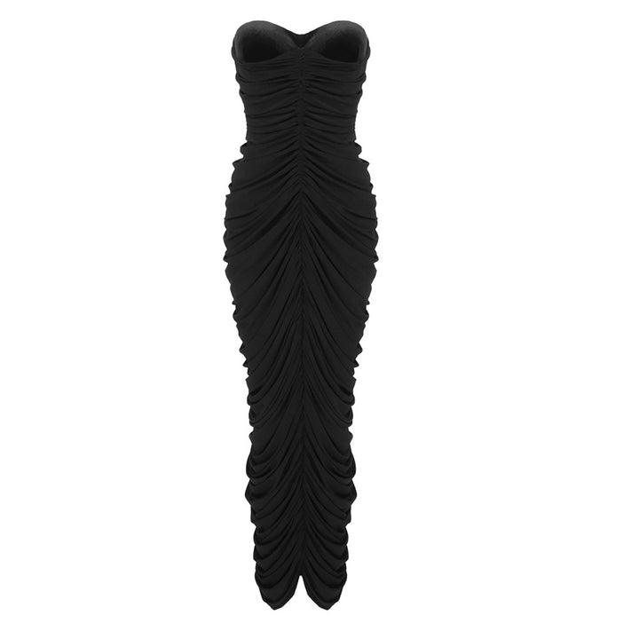 Damen figurbetontes Abendkleid mit elegantem Drapé und herzförmigem Ausschnitt Drune