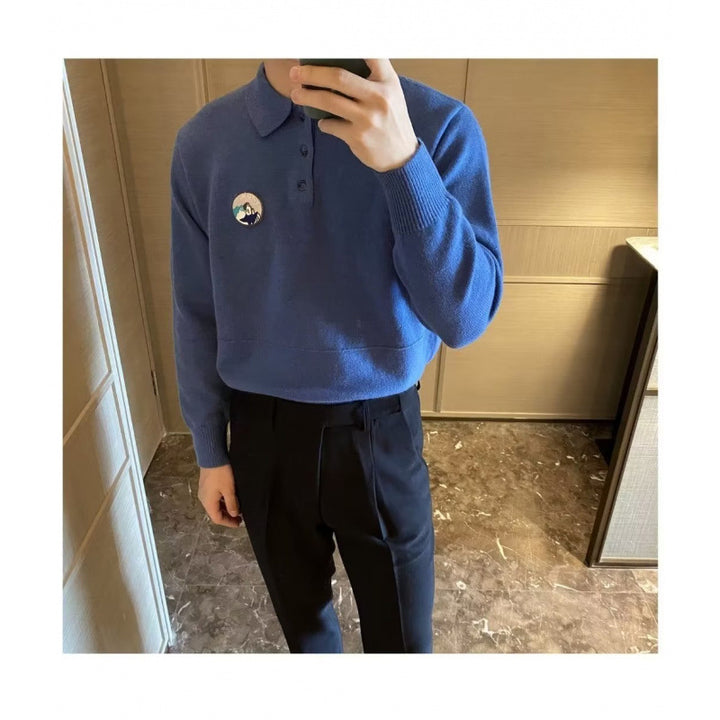 Herren lässiger Polo-Pullover aus hochwertigem Material Drune