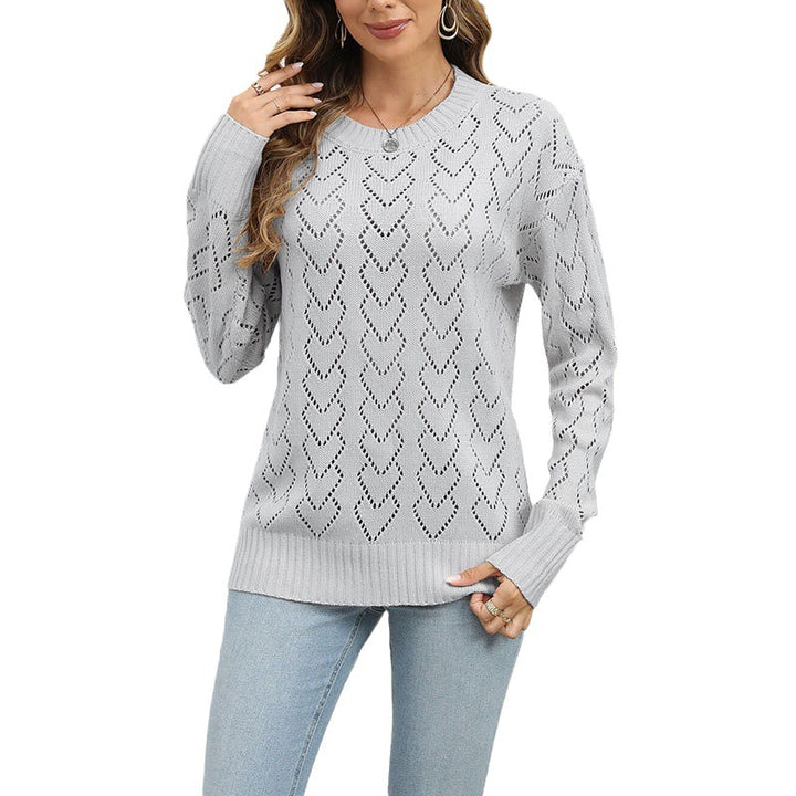 Damen Strickpullover mit zartem Herzmuster Drune