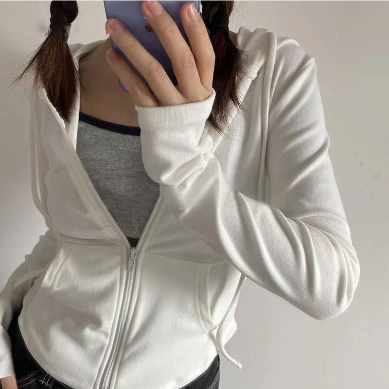 Damen modischer Kapuzenpullover mit praktischem Reißverschluss Drune