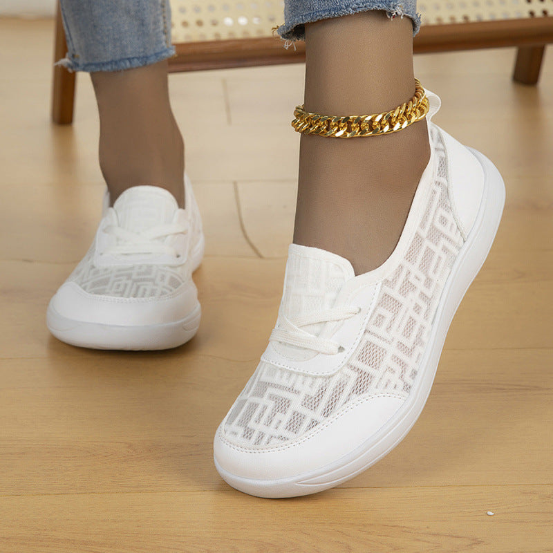 Damen leichte atmungsaktive Slip-On Sneaker mit Netzeinsatz Drune