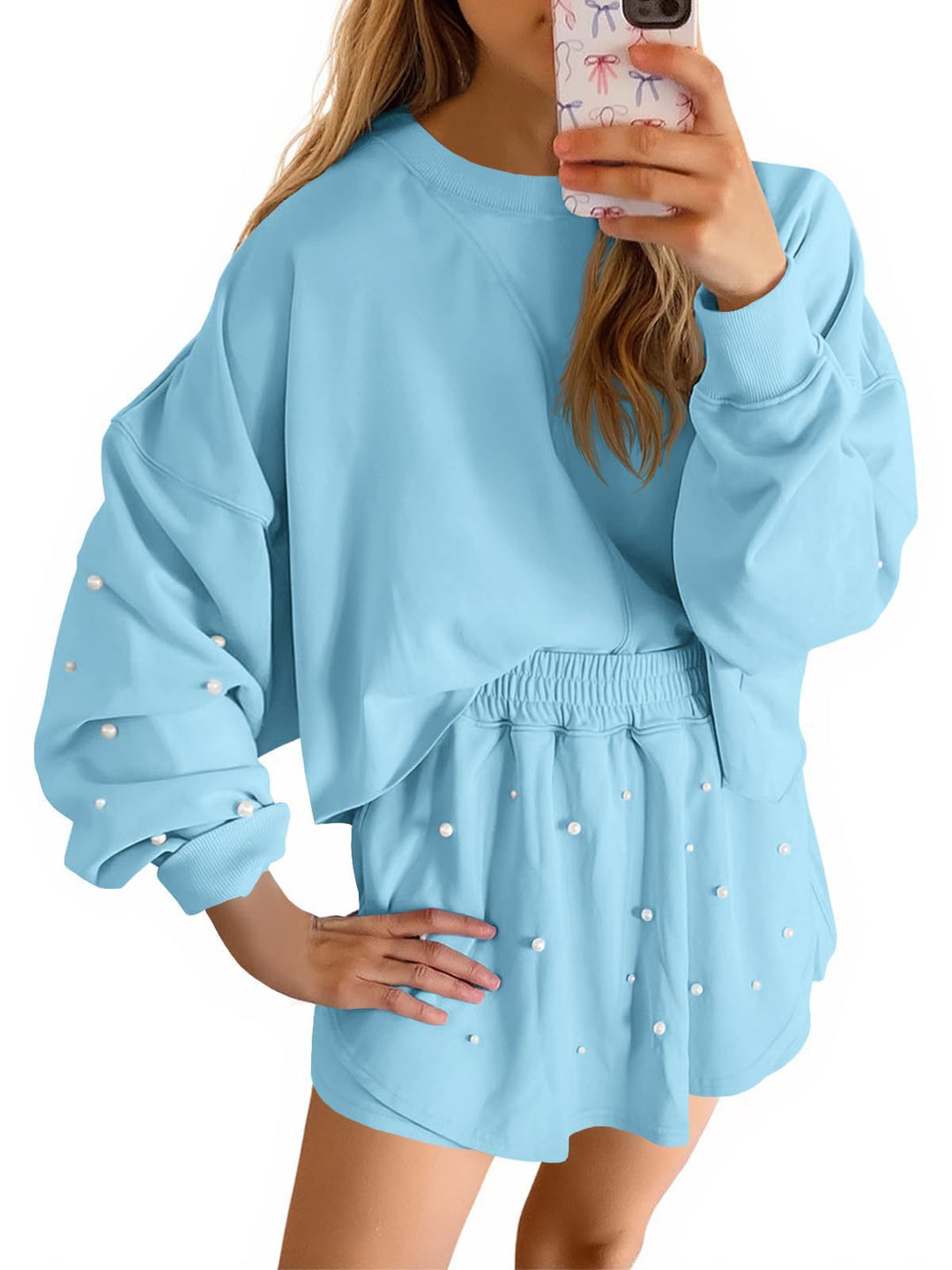 Damen Sportliches Sweatshirt- und Rock-Set Drune