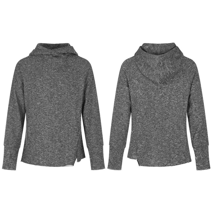 Damen Fein strukturierter Strickpullover mit Schlauchkragen, Raglanärmeln und seitlichem Schlitz Drune