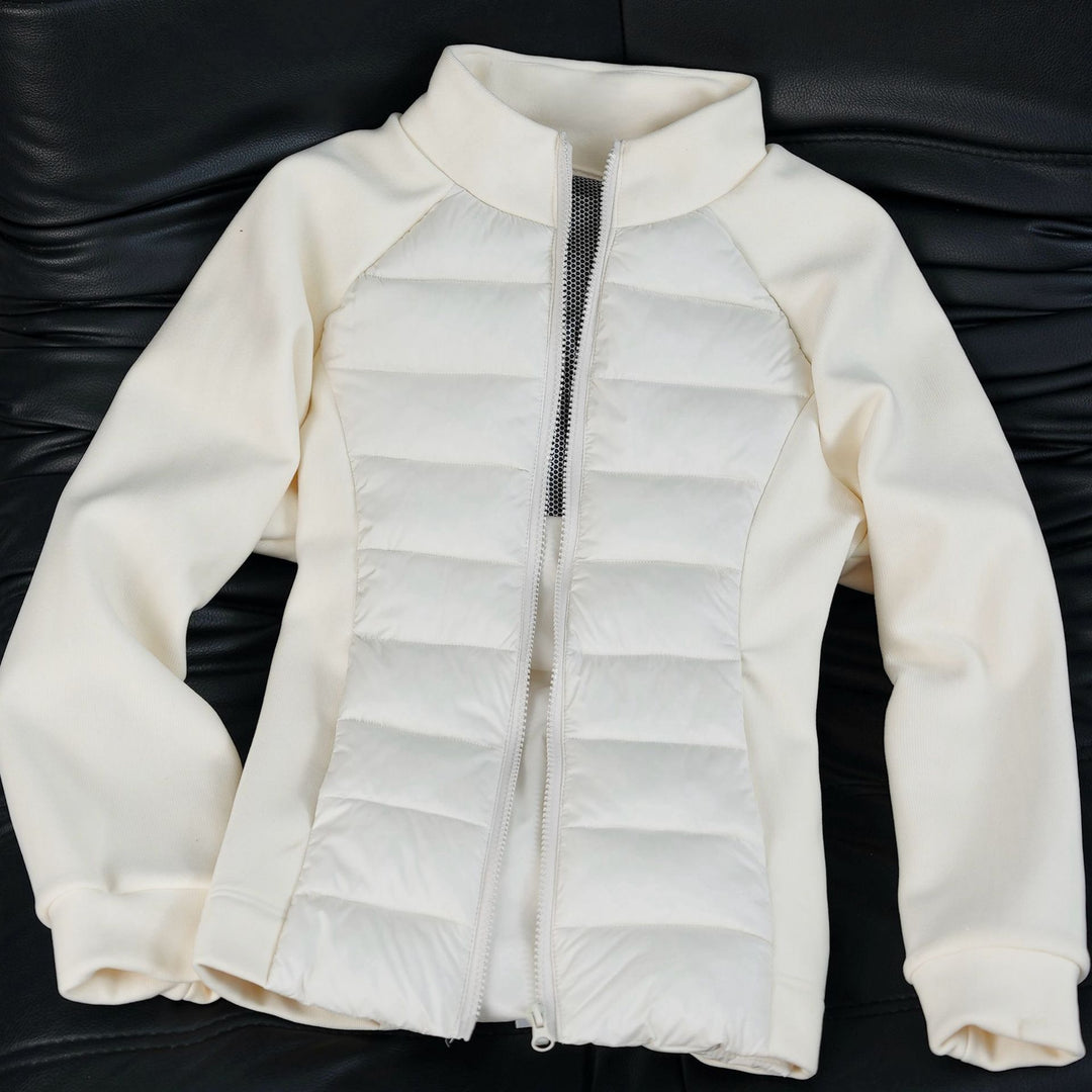 Damen nan Hybrid-Steppjacke mit wattierter Front, Raglanärmeln und hochschließendem Kragen Drune