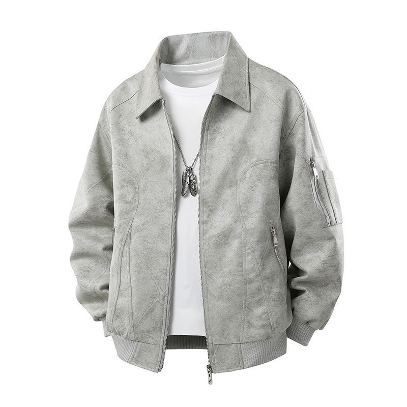 Herren Modische Retro-Lederjacke Drune