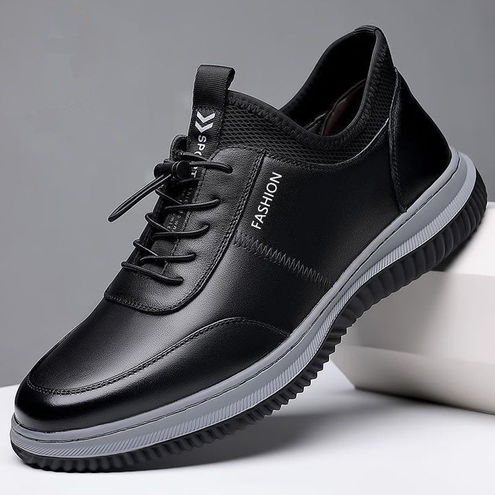 Herren Lederoptik-Sneaker mit stoßdämpfender Komfortsohle und elastischem Einstieg Drune