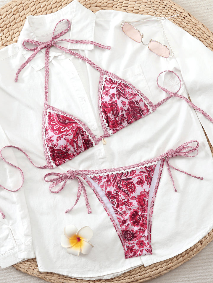 Damen Triangel-Bikini-Set mit floralem Design Drune