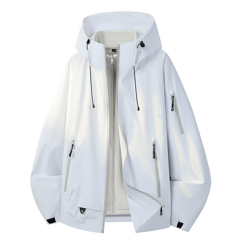 Herren Funktionsjacke mit verstellbarem Kapuzenverschluss Drune