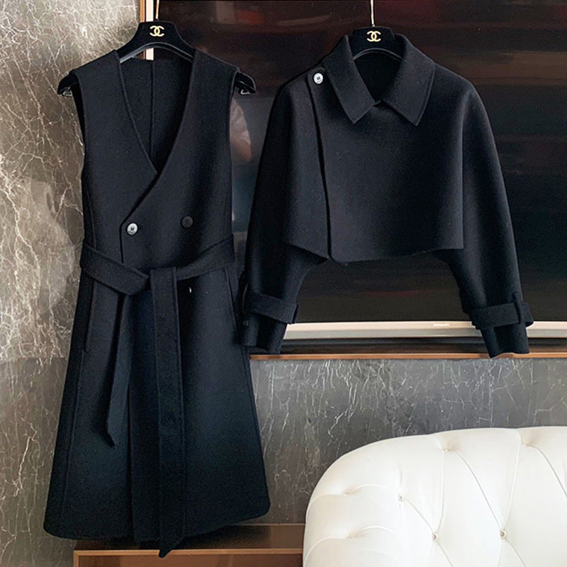 Damen Elegante Übergangsjacke mit Taillengürtel Drune