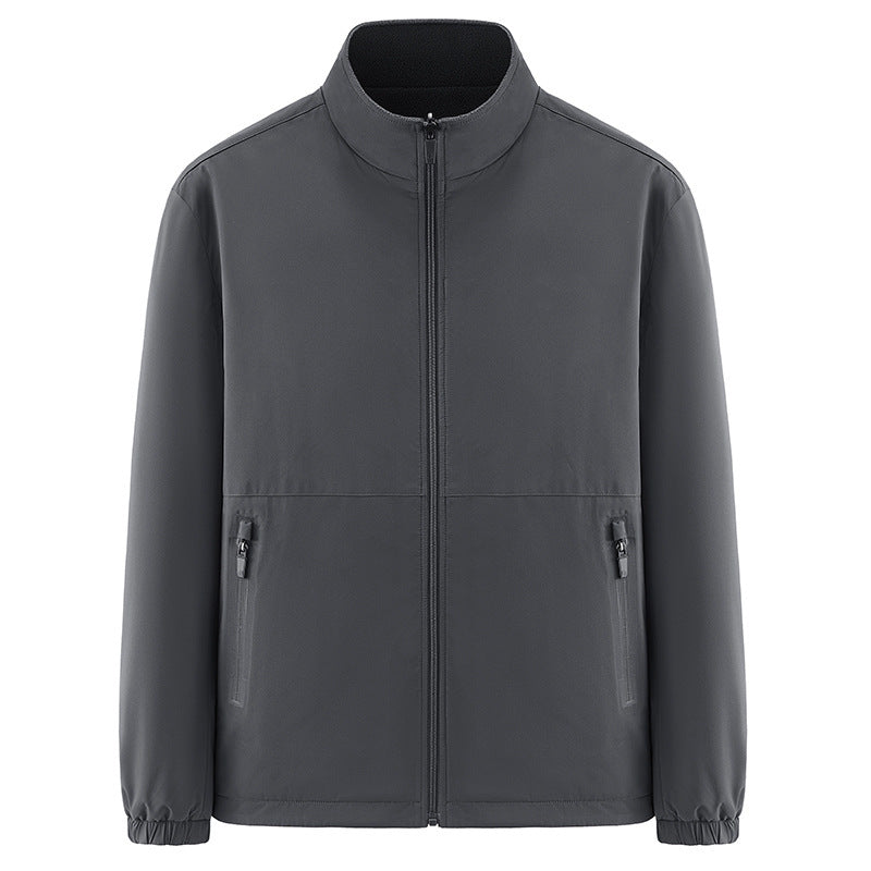 Herren Minimalistische technische Allwetter-Softshelljacke mit Stehkragen und wasserabweisenden Reißverschlüssen Drune
