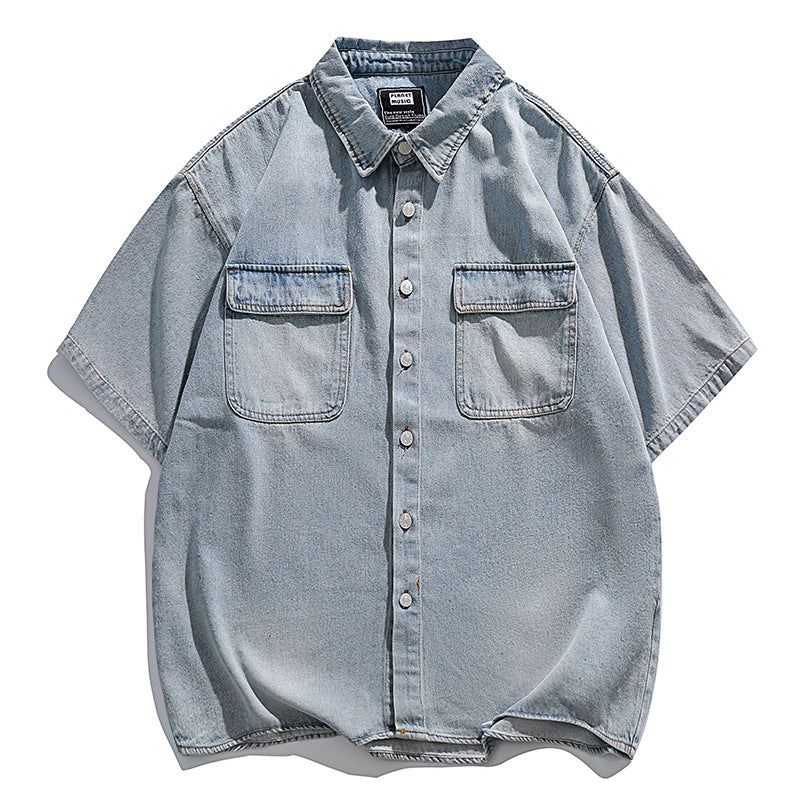 Herren Übergroßes Vintage Denim-Hemd Drune