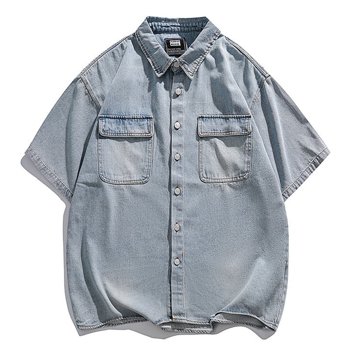 Herren Übergroßes Vintage Denim-Hemd Drune