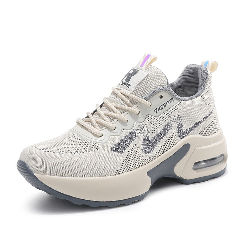 Damen nan modischer Strick-Fitness-Sneaker mit ergonomischer Rocker-Sohle und integrierter Dämpfungskammer Drune