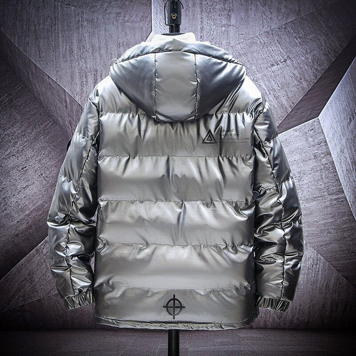 Herren glanzende steppjacke mit Kapuze und thermoisolierter Füllung Drune