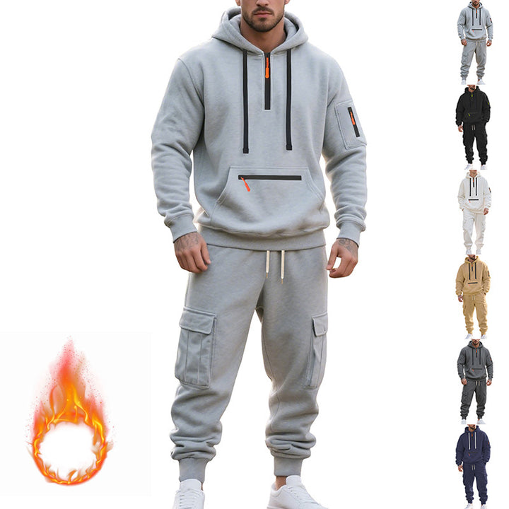 Herren Sportliches Cargo-Set mit Kapuzenpullover und praktischen Taschen Drune