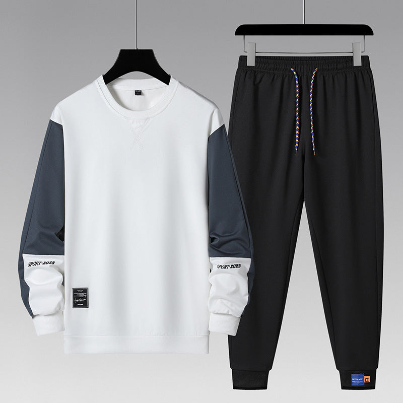 Herren sportliches Jogginganzug-Set mit kontrastärmeln, elastischem Bund und atmungsaktivem Sweatshirt Drune