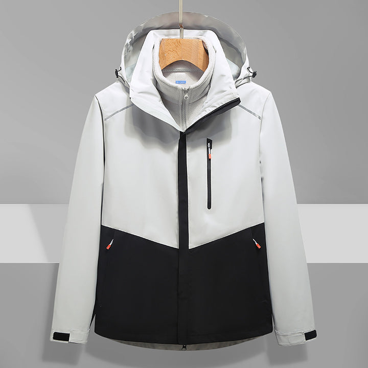 Herren Softshell-Outdoorjacke mit Kapuze, wind- und wasserdicht Drune