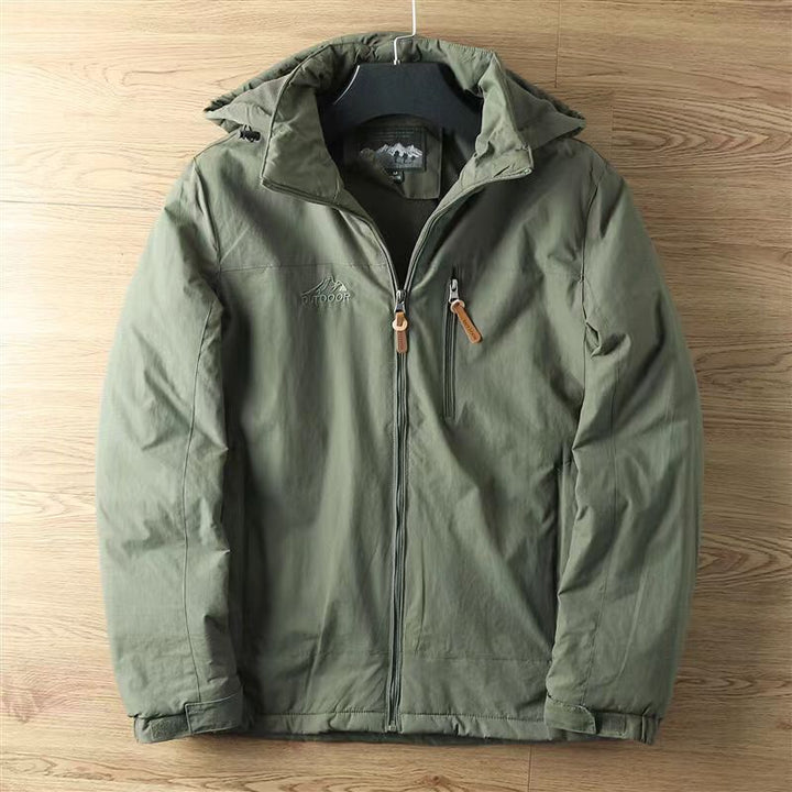 Herren Warm gefütterte Funktionsjacke mit verstellbarer Kapuze Drune