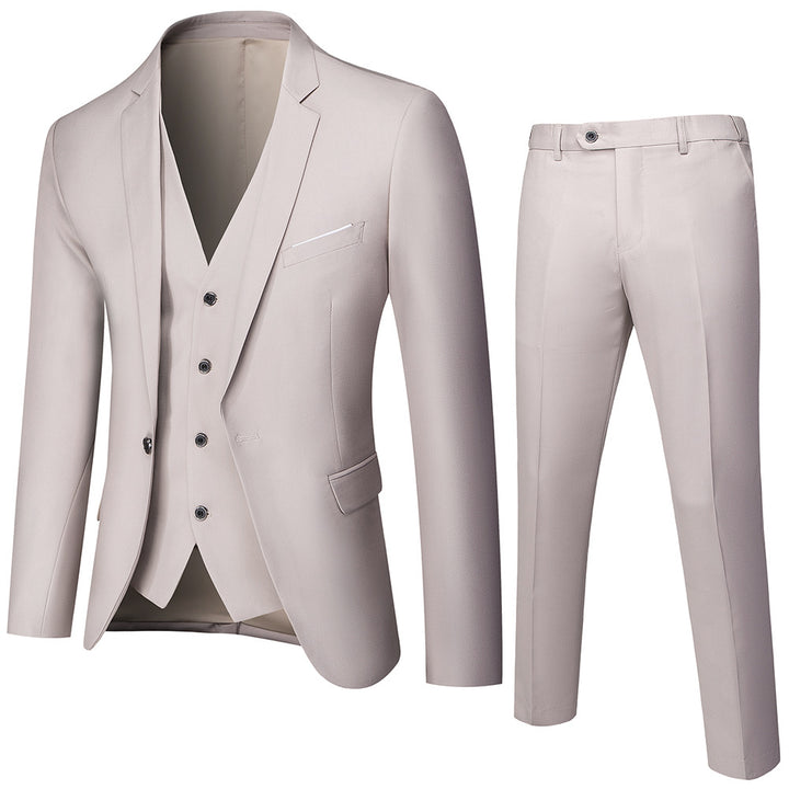 Herren nan dreiteiliges Business-Anzugset mit tailliertem Einreiher-Sakko, schmal geschnittener Weste und elegant geschnittener Anzughose Drune