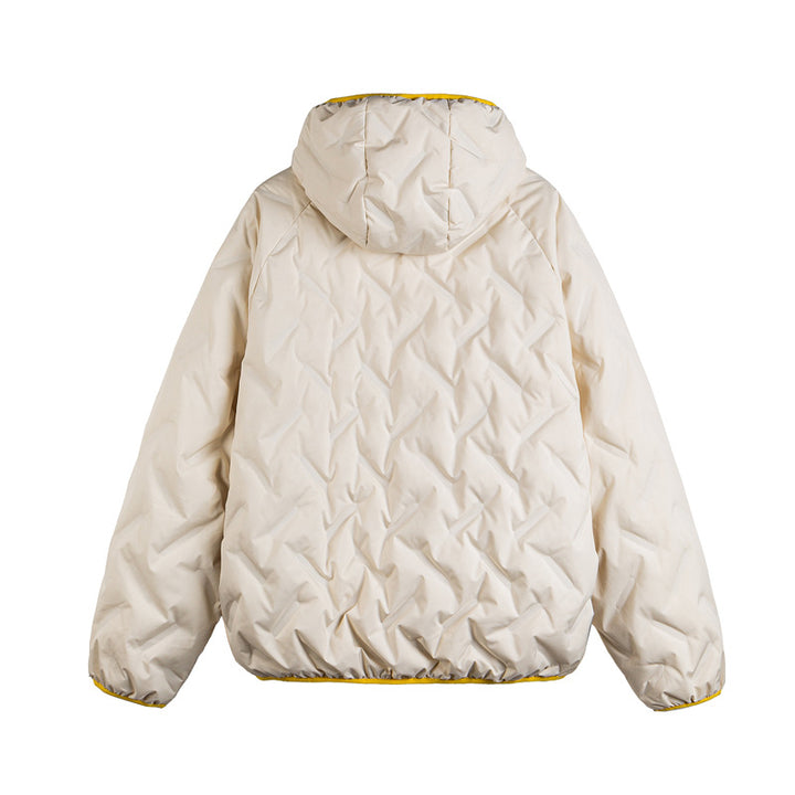 Unisex Wattierte Kapuzenjacke im Boxy-Schnitt mit kontrastkanten und elastischem Saum Drune