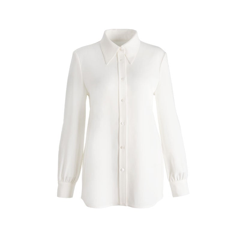 Damen Elegante Langarm Bluse mit Knopfleiste Drune
