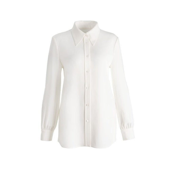 Damen Elegante Langarm Bluse mit Knopfleiste Drune