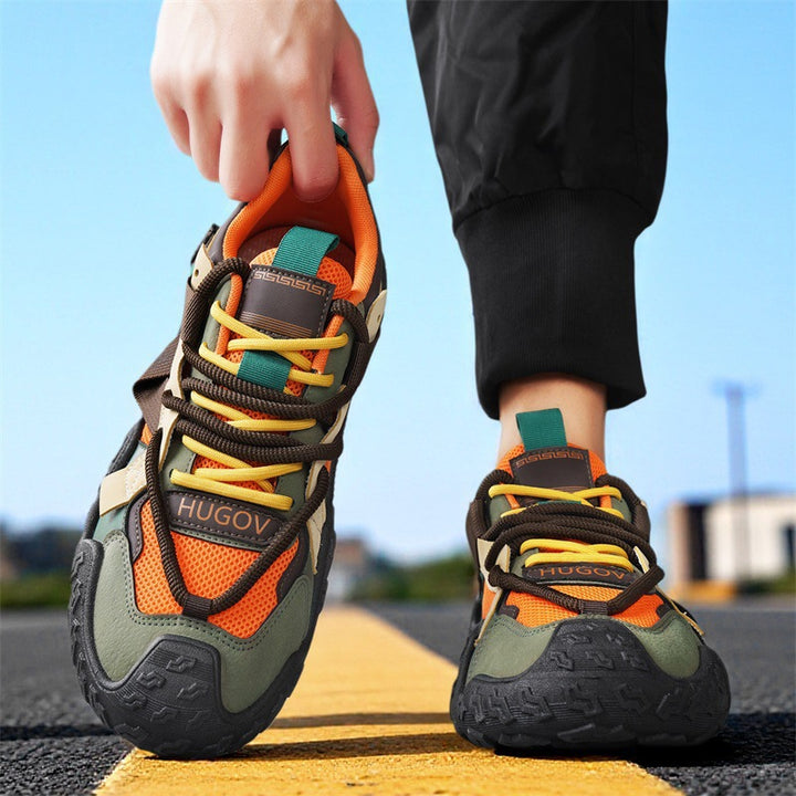 Herren Multimaterial-Trekkingsneaker mit verstärkter Zehenkappe, gepolsterter Fersenstütze und griffiger Offroad-Sohle Drune