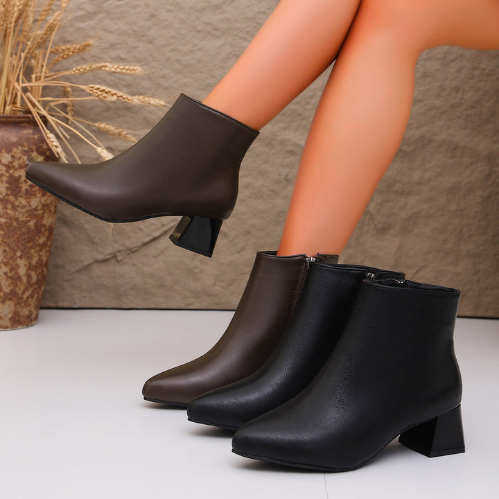 Damen Elegante Stiefeletten mit Blockabsatz Drune 1787605982