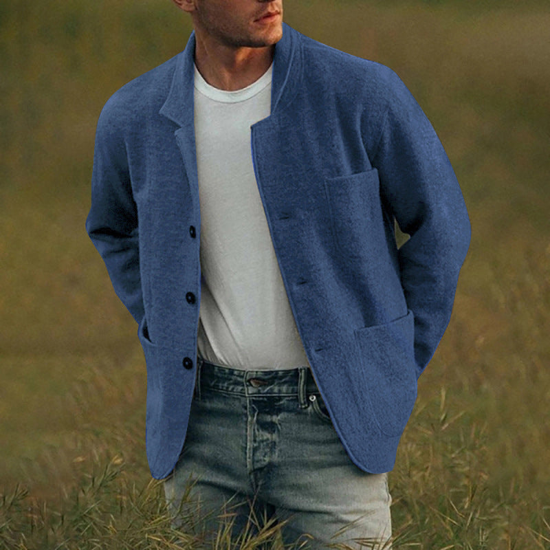 Herren lässige Wolljacke mit modernem Schnitt und praktischen Taschen Drune