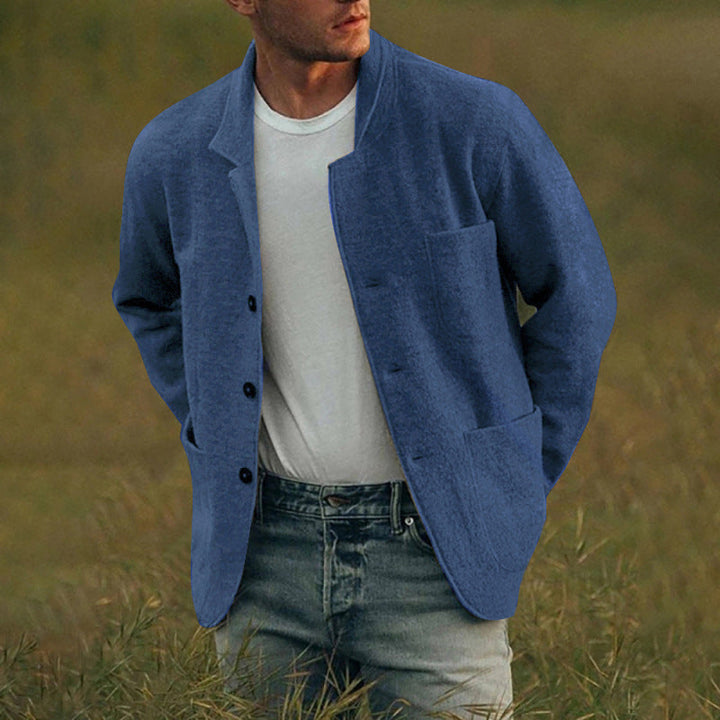 Herren lässige Wolljacke mit modernem Schnitt und praktischen Taschen Drune