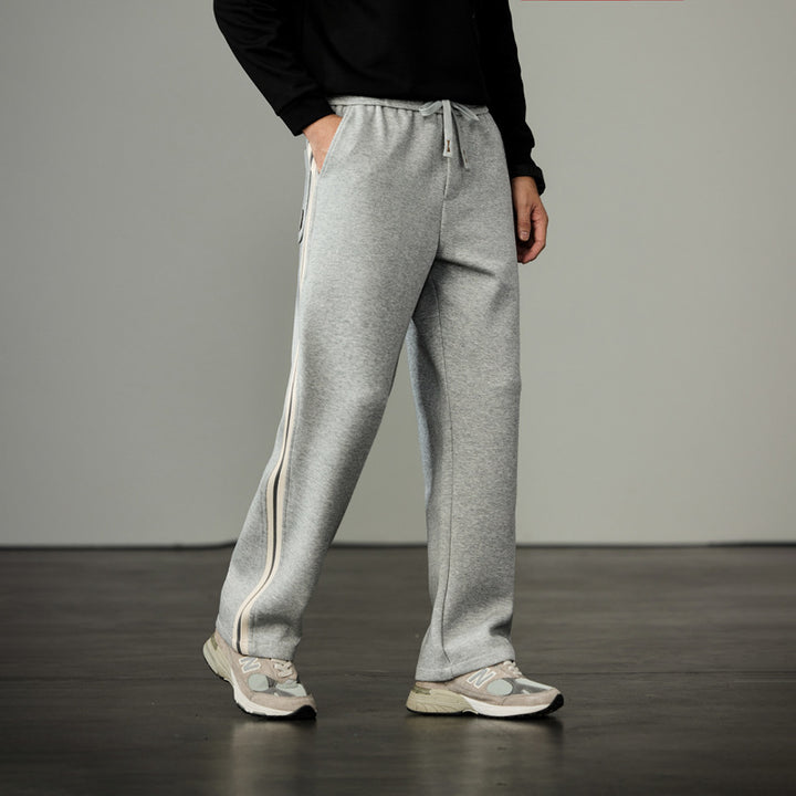 Herren Lässige Jogginghose mit weitem Bein, Kordelzug und Seitentaschen Drune