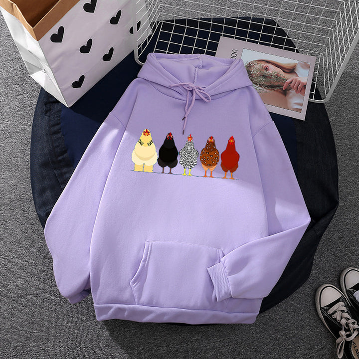 Damen nan oversized Kapuzenpullover mit Kängurutasche und süßem Avocado‑Toast-Print Drune
