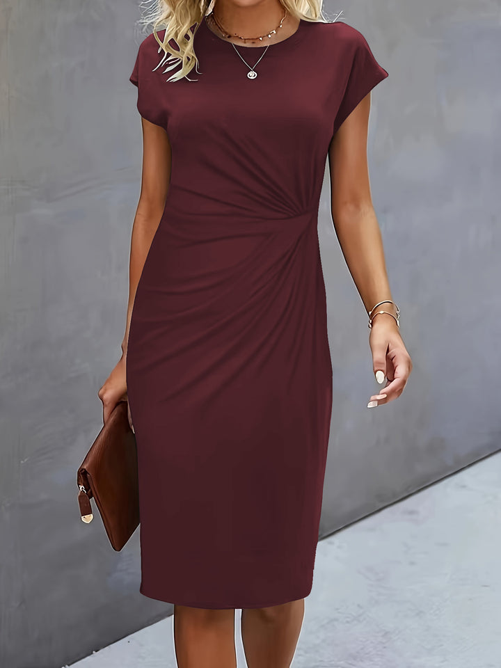 Damen elegantes Wickelkleid mit figurbetontem Design und feinem Jersey-Material Drune
