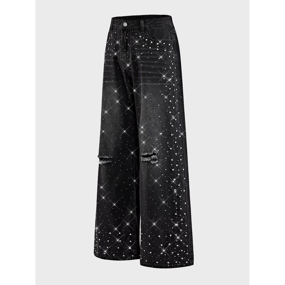 Damen Veredelte Jeans mit weitem Bein Drune
