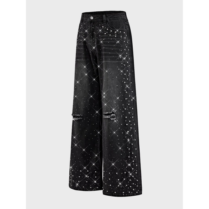 Damen Veredelte Jeans mit weitem Bein Drune