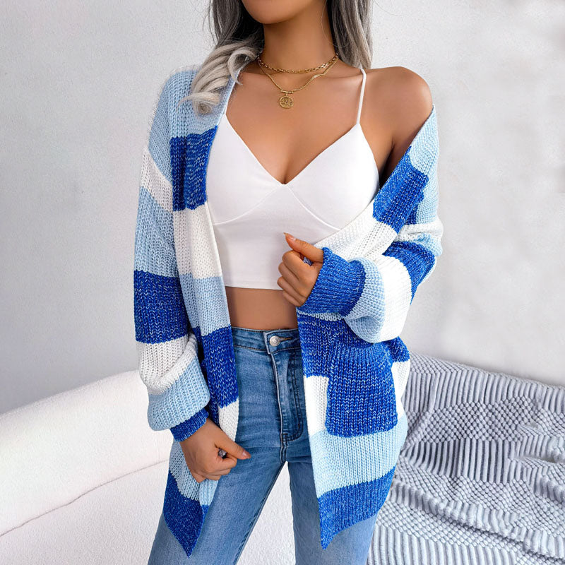 Drune | Gestreifte Strickjacke Im Lässigen Stil