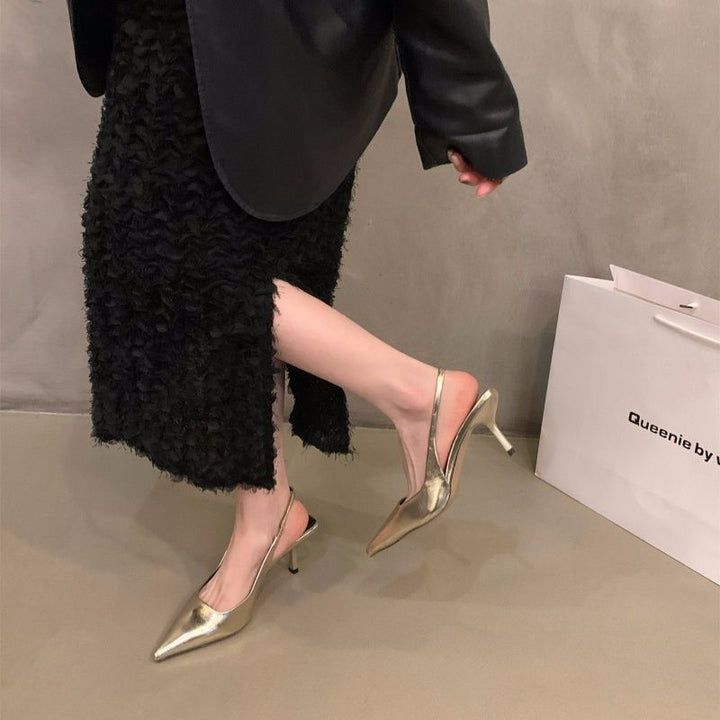 Damen Slingback High Heel Pumps mit elegantem metallic Finish Drune