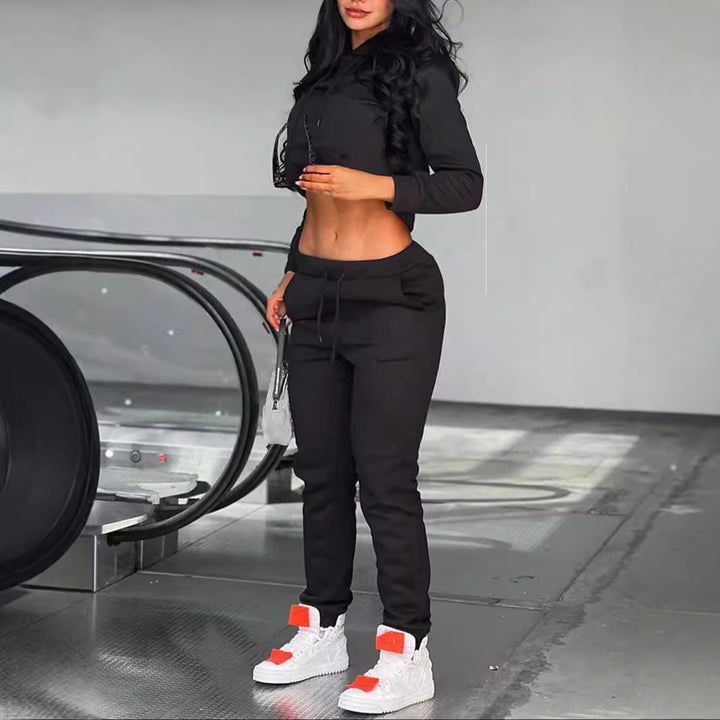 Herren nan sportliches Jogginganzug-Set mit Kapuzenpullover Kängurutasche und schmal zulaufender Jogginghose Drune