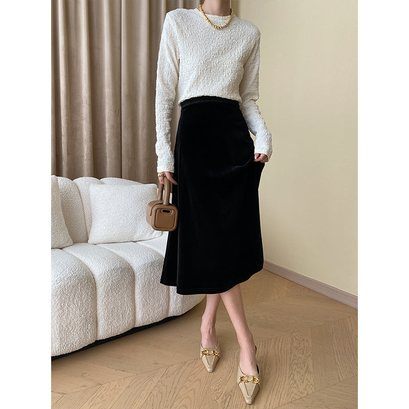 Damen Eleganter Strickpullover mit strukturiertem Design und hohen Bündchen Drune