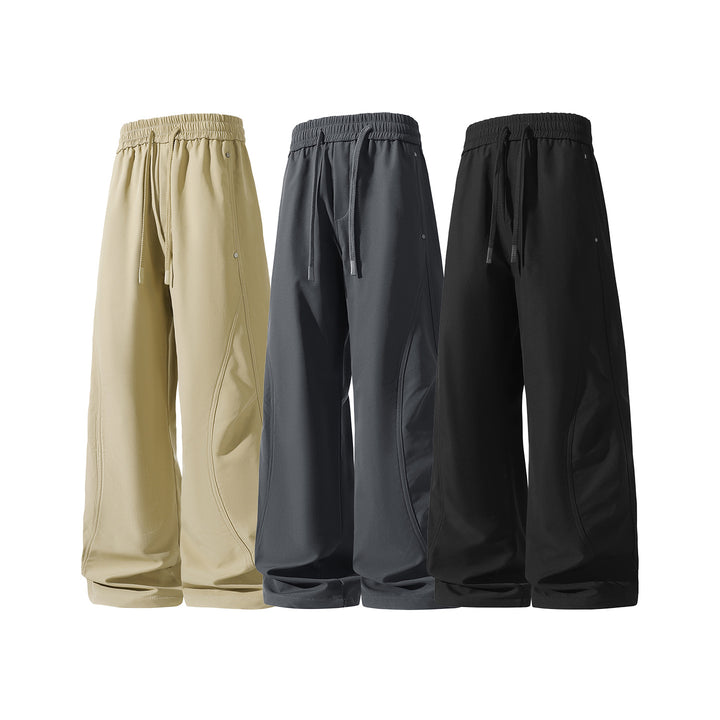 Damen Weite Cropped-Utility-Jogginghose mit Tunnelzugbund und geschwungenen Cargotaschen Drune
