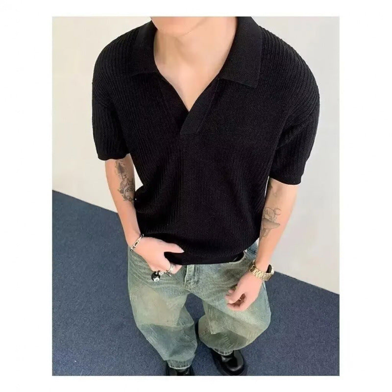 Herren Elegantes Poloshirt mit strukturiertem Design Drune