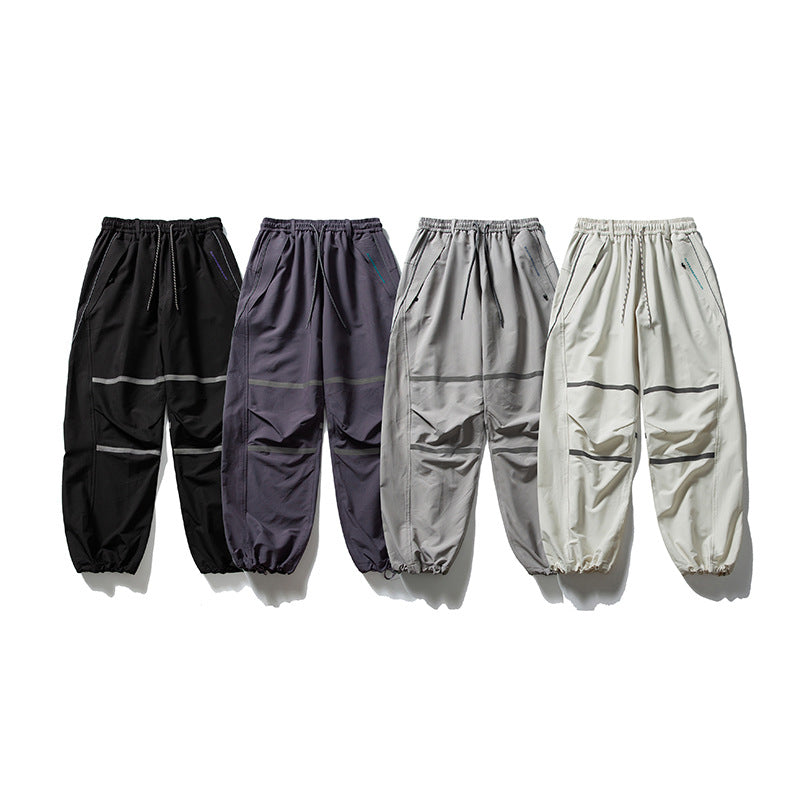 Herren Technische Cargo-Jogginghose mit Tunnelzug, Knieeinsätzen und elastischen Bündchen Drune