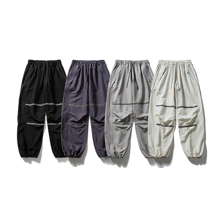 Herren Technische Cargo-Jogginghose mit Tunnelzug, Knieeinsätzen und elastischen Bündchen Drune