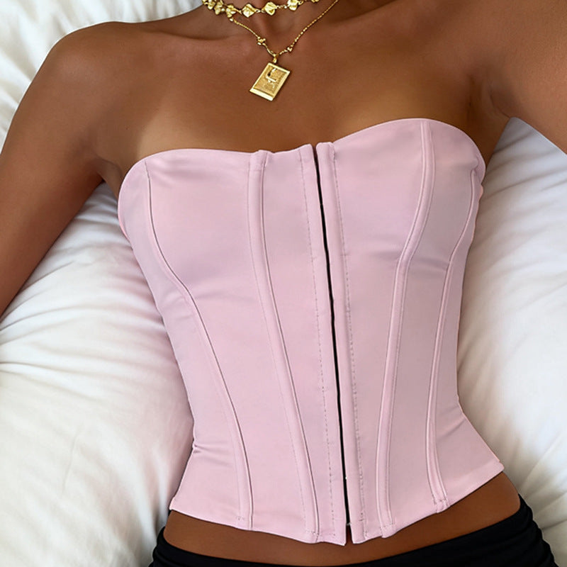 Damen Korset-Oberteil mit elegantem Zip-Design und taillierter Silhouette Drune