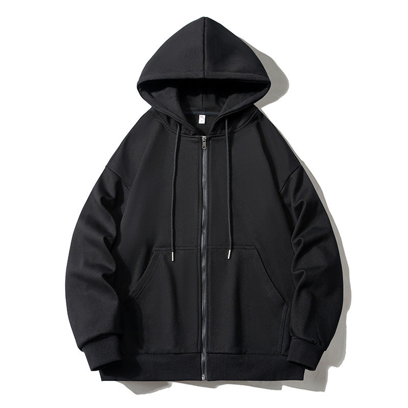 Herren Kapuzensweatjacke mit durchgehendem Reißverschluss, Oversize‑Schnitt und Raglanärmeln Drune
