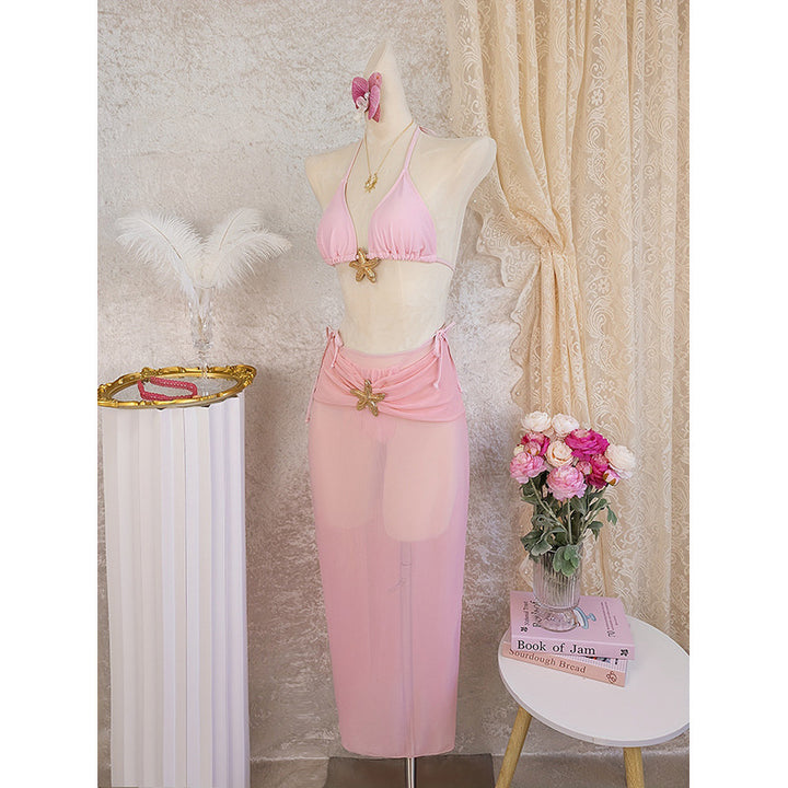 Damen Bikini-Set mit transparenter Strandtunika Drune