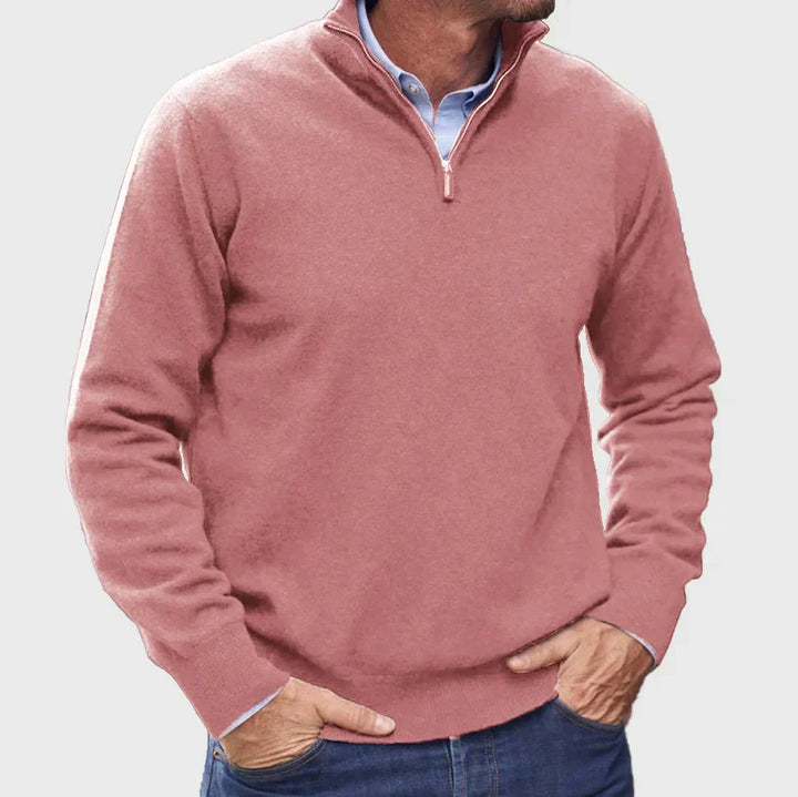 Herren Hochwertiger Strickpullover mit Stehkragen