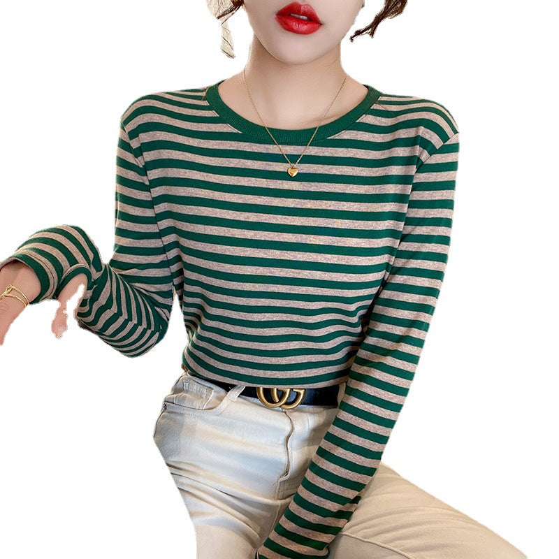 Damen Langarm-Shirt mit maritimem Streifenmuster Drune