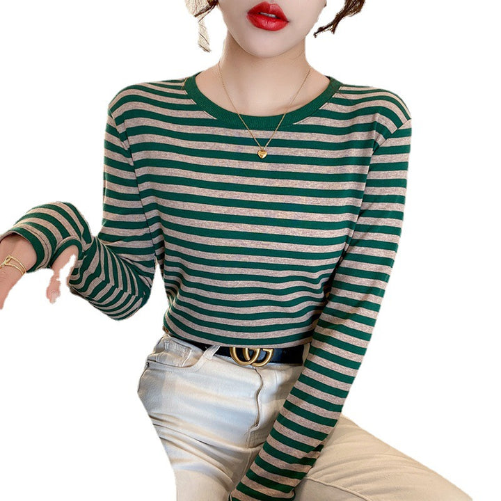 Damen Langarm-Shirt mit maritimem Streifenmuster Drune